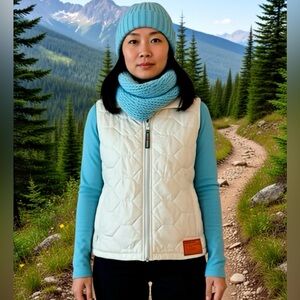 DKNY Women's Cream Quilted Vest